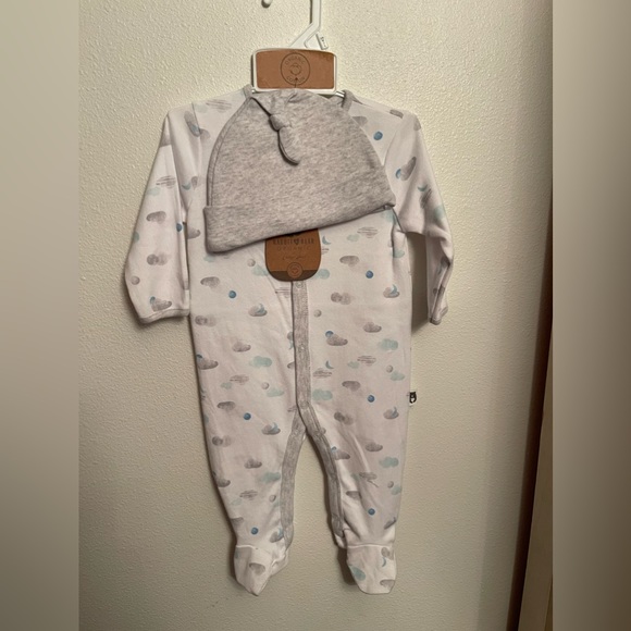 NWT Rabbit + Bear organic cotton pajama with snap closure and hat set 3-6 months - Picture 3 of 8